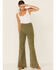 Image #1 - Lee Women's Olive Corduroy High Rise Flare Jeans , Olive, hi-res