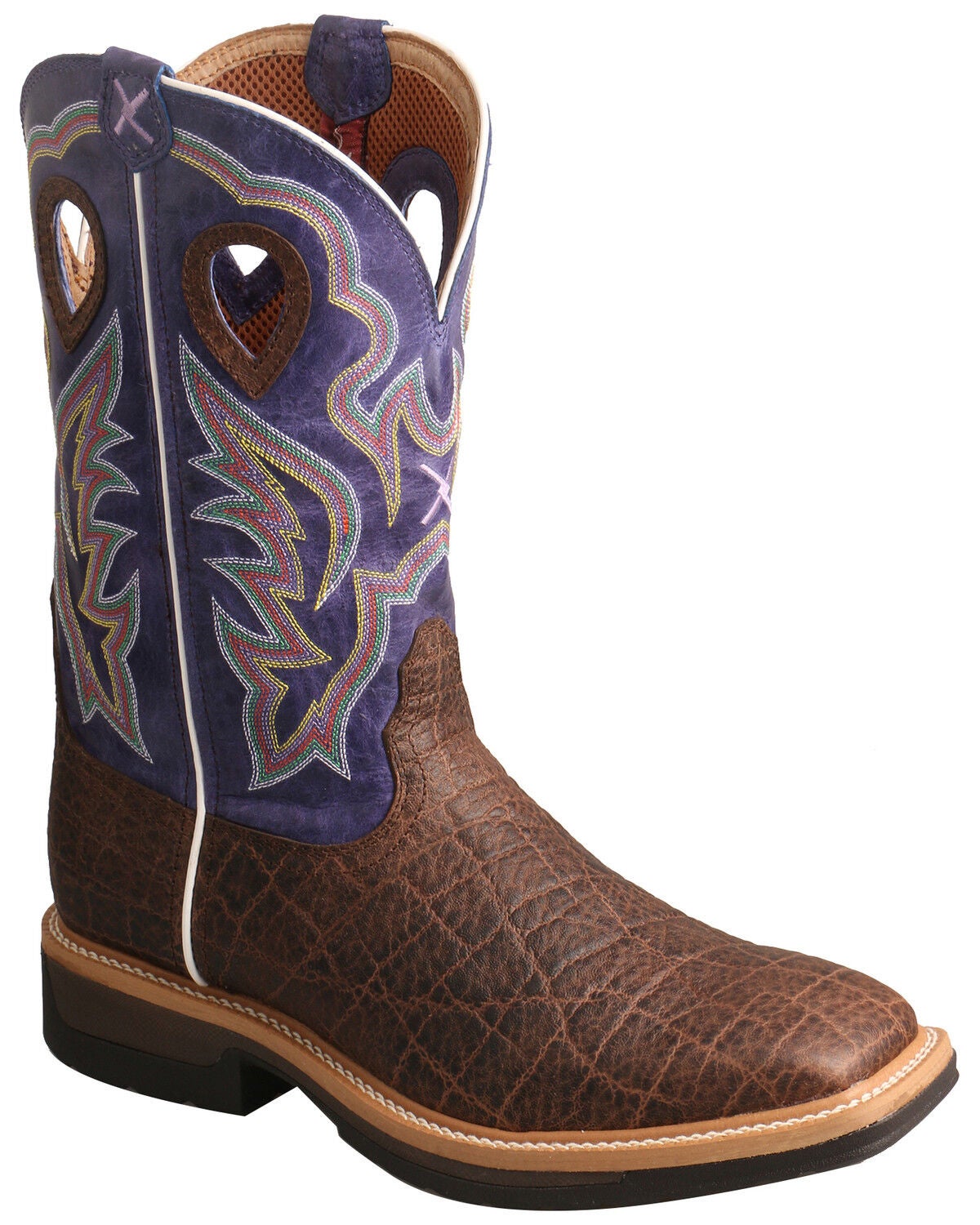 Twisted X Men's Lite Cowboy Elephant Print Western Work Boots - Alloy Toe, Brown, hi-res