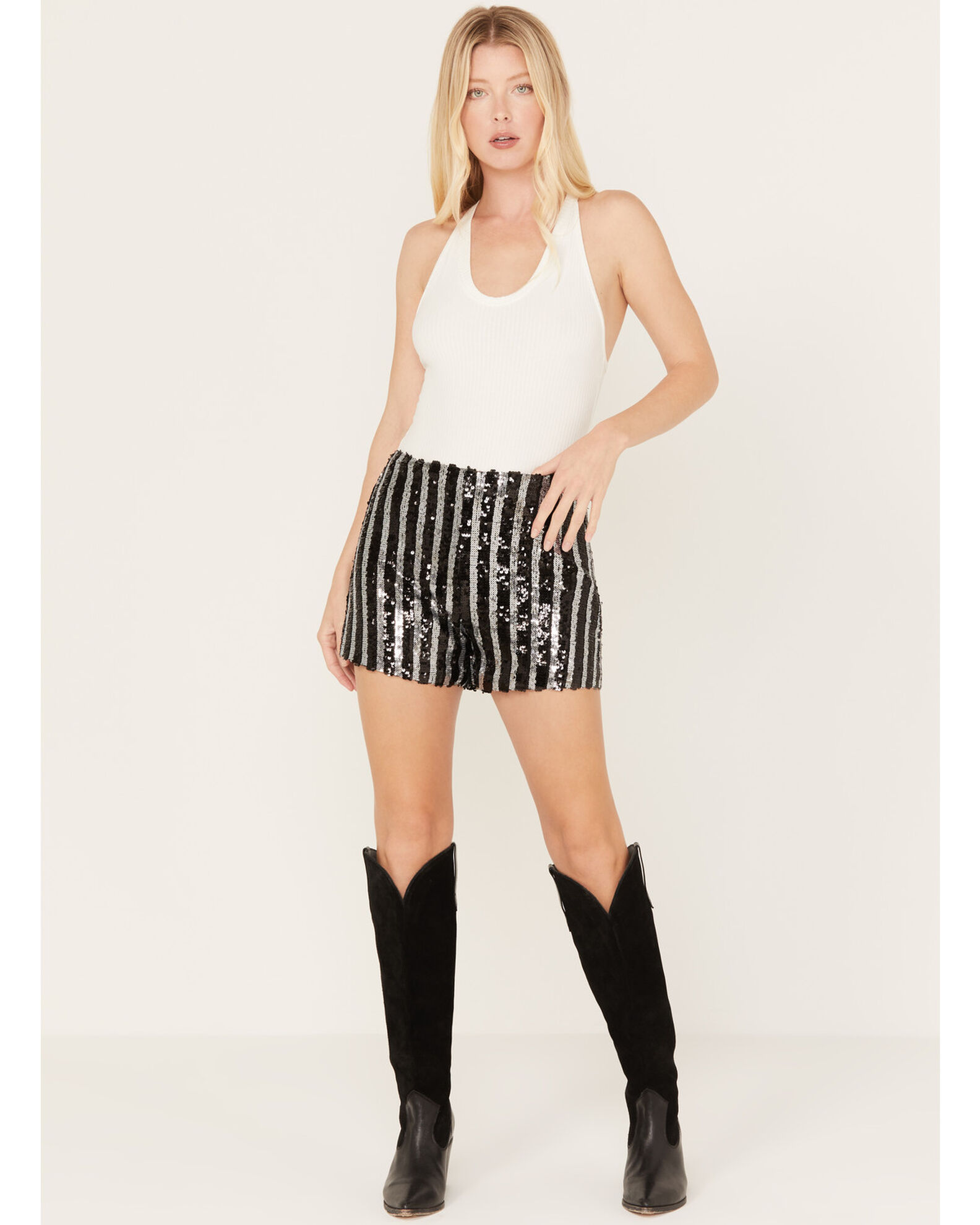 Sequin striped shorts discount