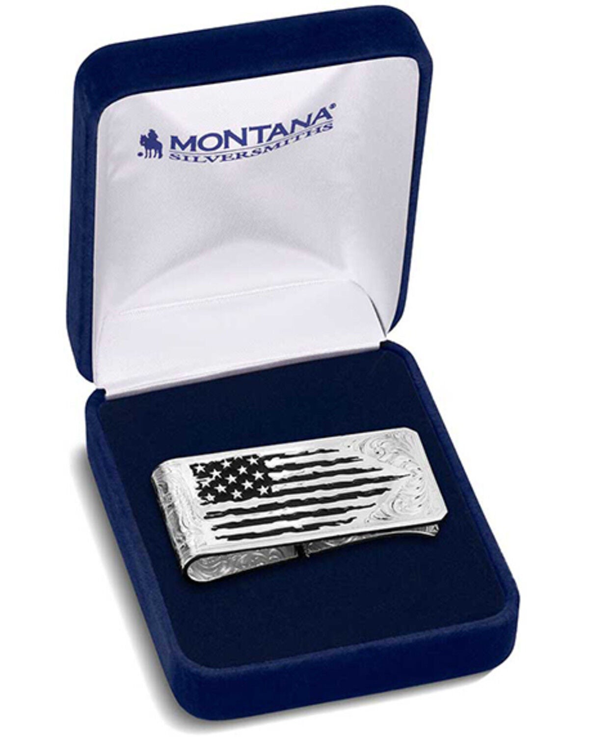 Image #3 - Montana Silversmiths Men's American Flag Money Clip, Silver, hi-res