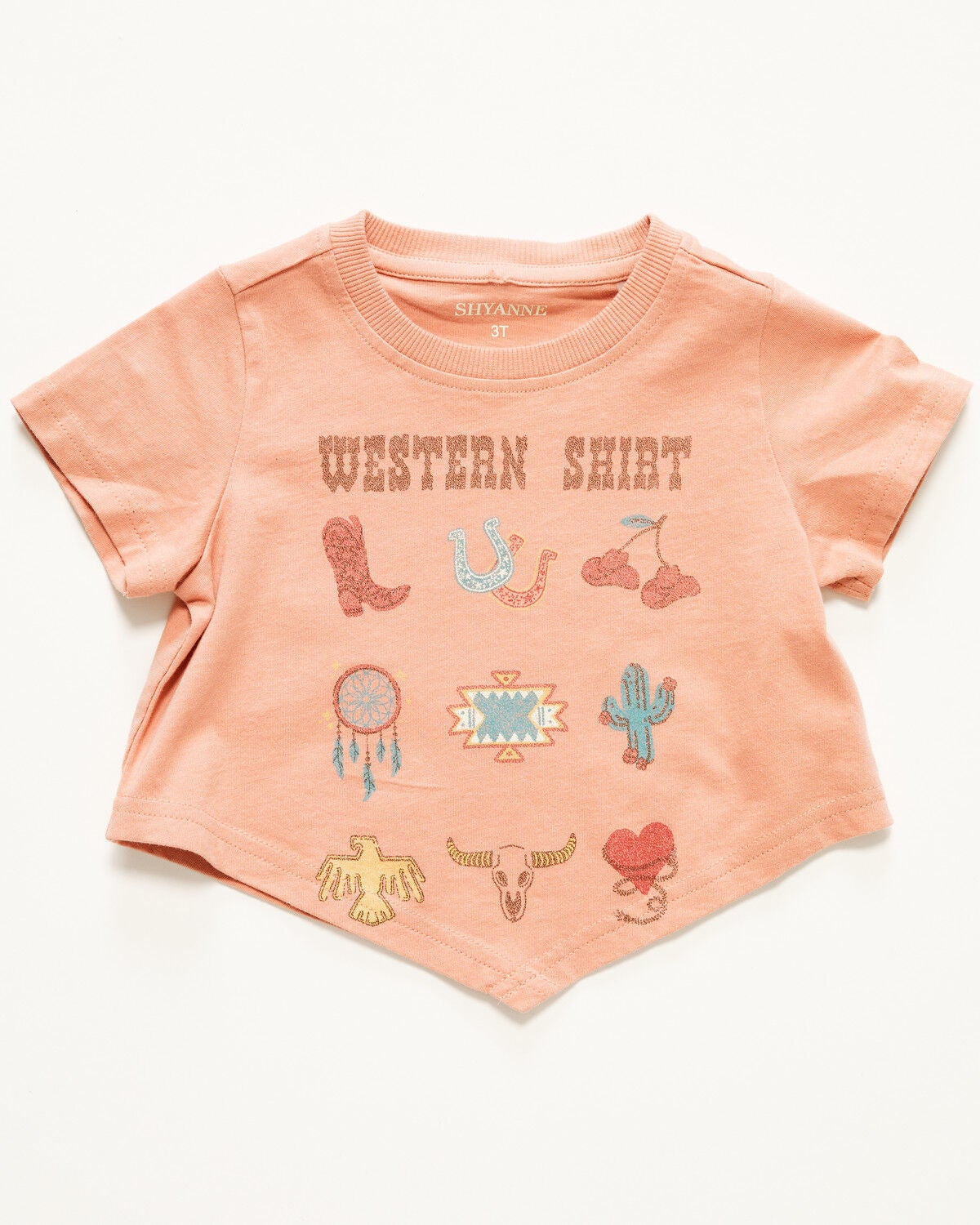 Shyanne Toddler Girls' Western Shirt Short Sleeve Graphic Tee, Rose, hi-res