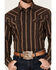 Image #3 - Blue Ranchwear Men's Aspen Striped Print Long Sleeve Snap Western Shirt, Dark Brown, hi-res