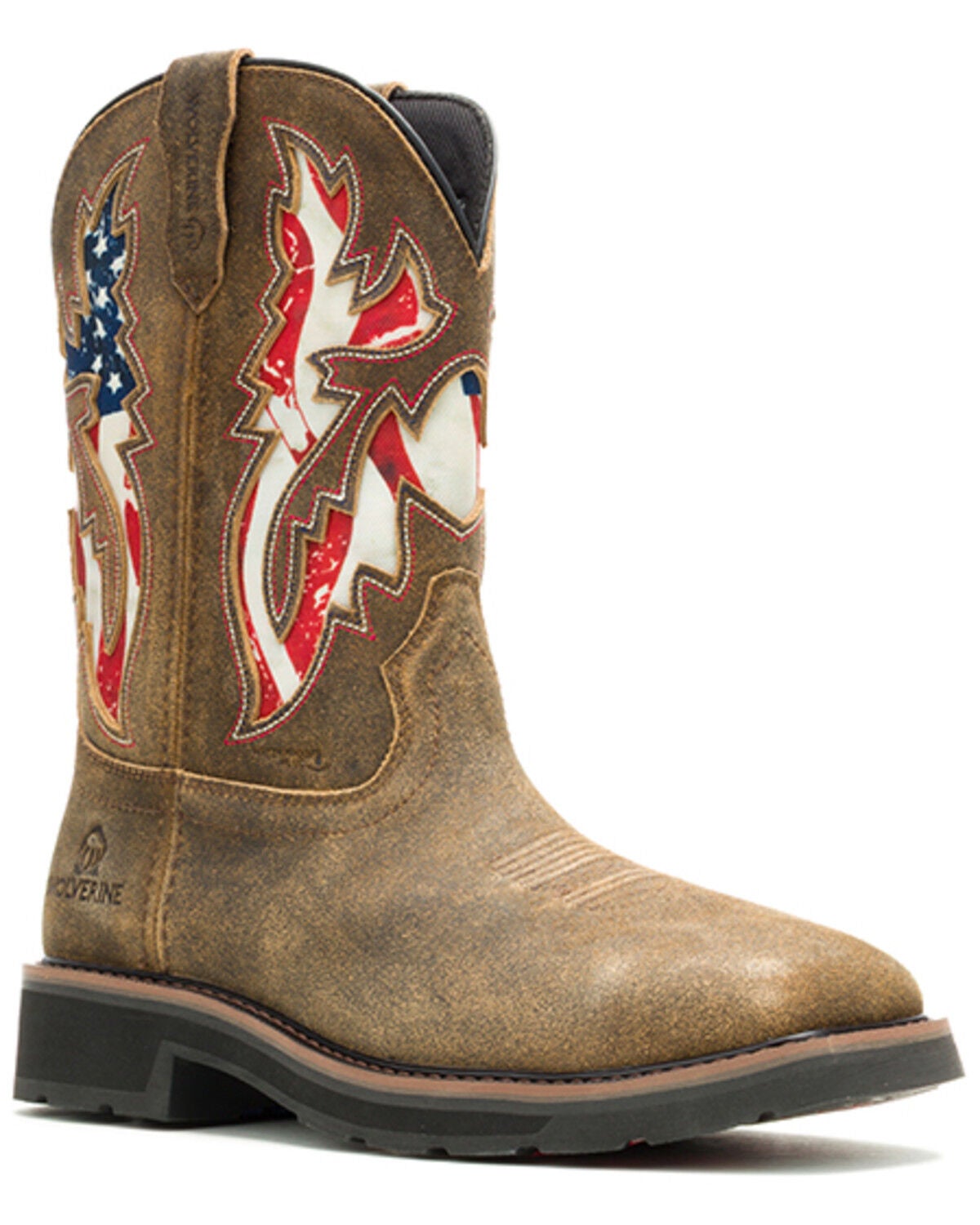 Wolverine Men's Rancher Wellington Waterproof Pull-On Work Boots - Steel Toe, Brown, hi-res