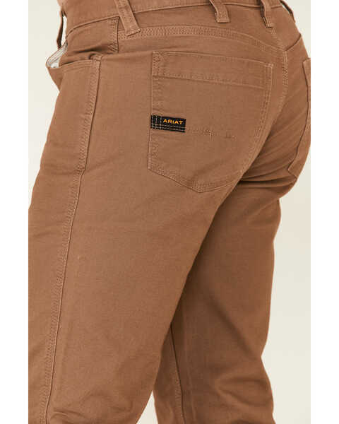 Image #4 - Ariat Men's Field Khaki Rebar M7 Durastretch Made Tough Double Front Straight Leg Work Pants , Beige/khaki, hi-res
