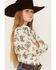 Image #2 - Cruel Girl Girls' Printed Long Sleeve Rhinestone Snap Western Shirt, Light Blue, hi-res