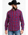 Levi's Men's Red Mondy Plaid Long Sleeve Western Flannel Shirt , Red, hi-res