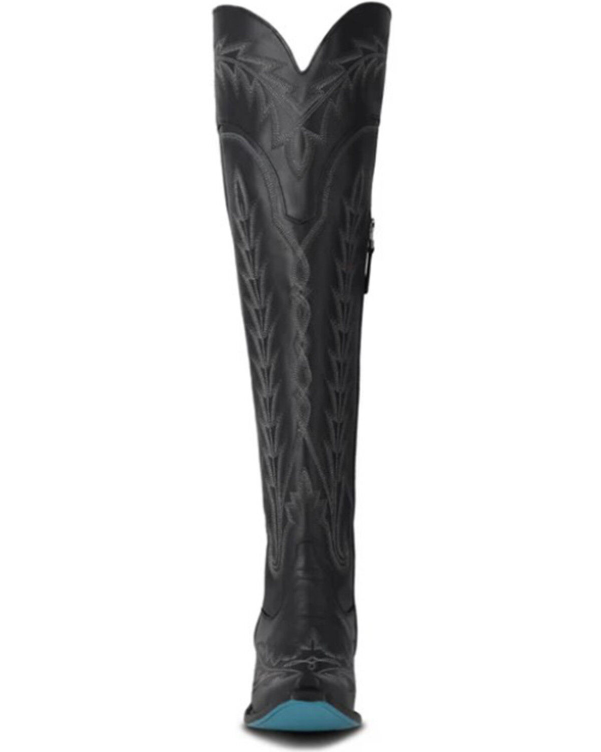Image #4 - Lane Women's Lexington Over The Knee Corset Western Boots - Snip Toe, Jet Black, hi-res
