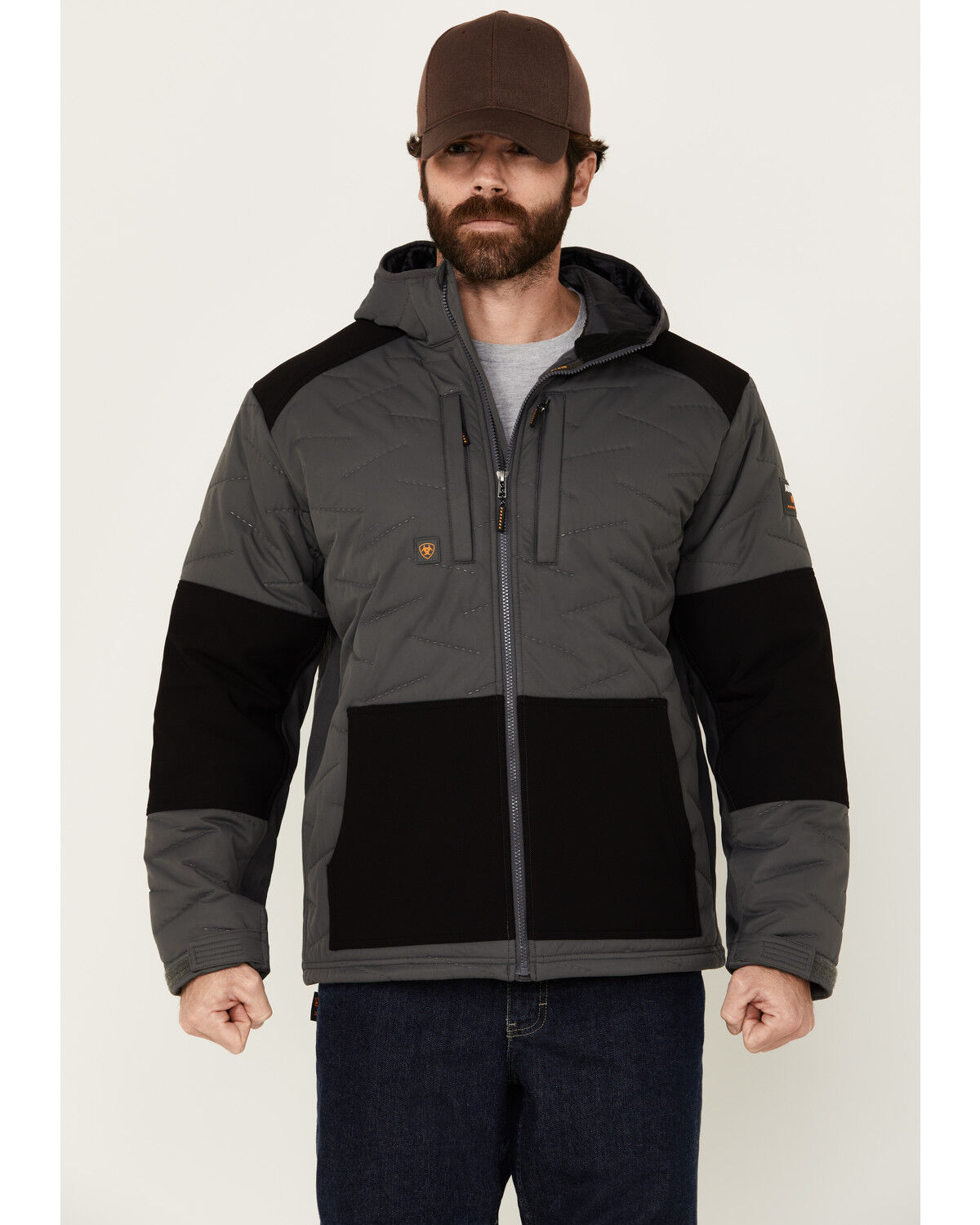 Image #1 - Ariat Men's Rebar Winter Cloud 9 Water Resistant Insulated Jacket, Grey, hi-res
