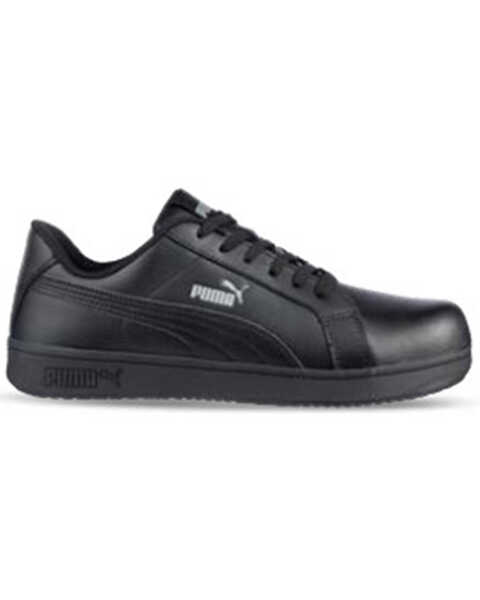 Puma Safety Men's Iconic Leather Low Shoe - Composite Toe, Black, hi-res
