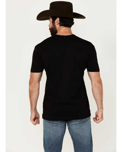 Image #4 - Cowboy Hardware Men's American Flag Buckle Short Sleeve T-Shirt, Black, hi-res