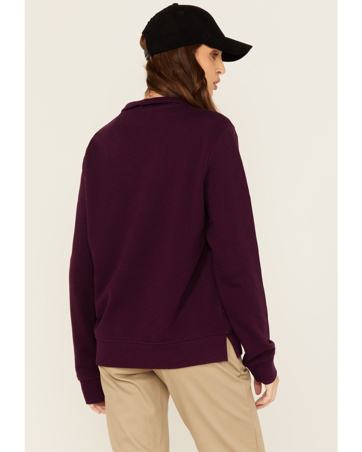 Image #4 - Carhartt Women's Tencel™ Fiber Series Relaxed Fit Half-Zip Sweatshirt, Purple, hi-res