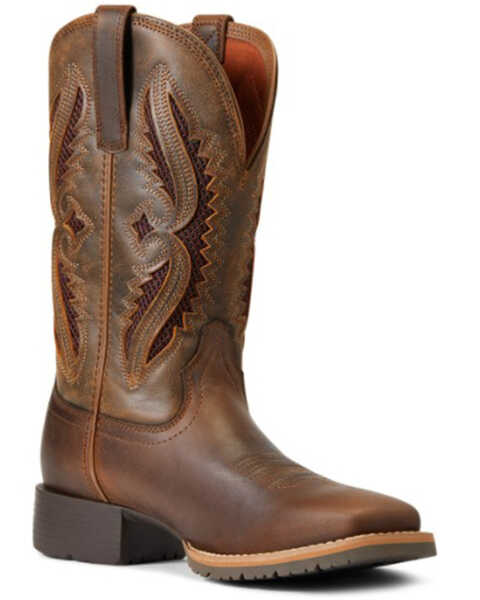Image #1 - Ariat Women's Hybrid Rancher VentTEK 360° Western Performance Boots - Broad Square Toe, Brown, hi-res