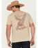 Image #1 - Wrangler Men's Eagle And Snake Logo Short Sleeve Graphic T-Shirt, Oatmeal, hi-res