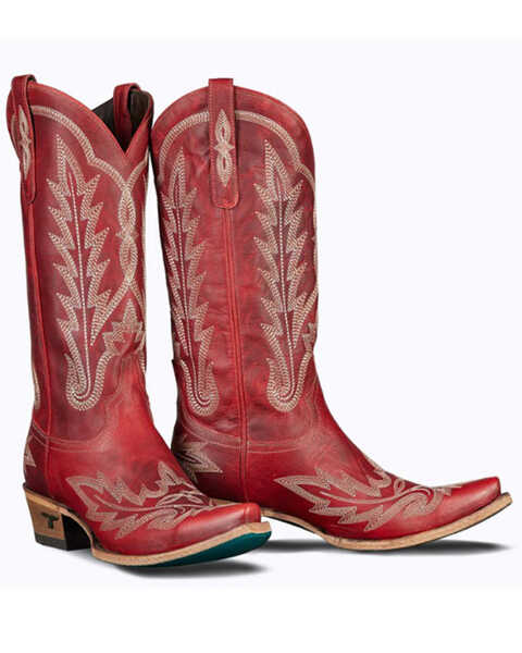 Lane Women's Lexington Leather Western Boots - Snip Toe, Ruby, hi-res