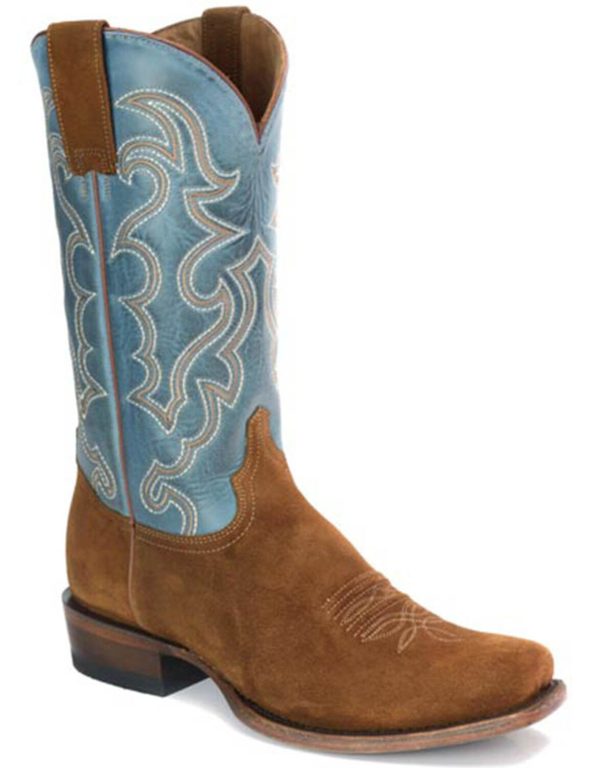 Image #1 - Stetson Men's Western Suede Tall Western Boots - Square Toe, Brown, hi-res