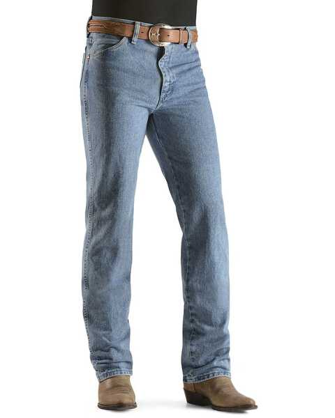 Image #2 - Wrangler Men's 936 Cowboy Cut Slim Fit Prewashed Jeans, Antique Blue, hi-res