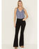 Image #1 - Shyanne Women's Edson High Rise Super Flare Stretch Denim Jeans, Black, hi-res
