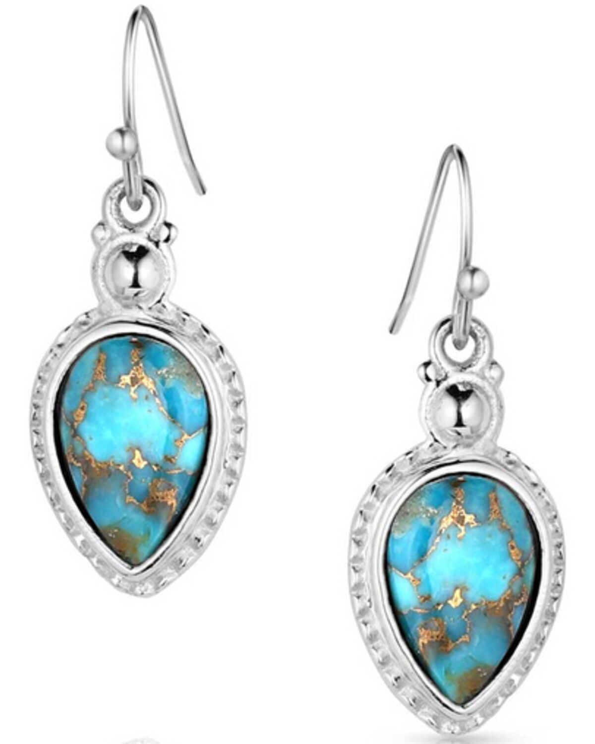 Image #1 - Montana Silversmiths Women's Expression of the West Turquoise Earrings, Silver, hi-res