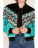 Image #3 - Rock & Roll Denim Women's Southwestern Print Faux Suede Bomber Jacket, Turquoise, hi-res
