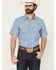 Image #1 - Cody James Men's Cowboy Way Striped Print Short Sleeve Snap Western Shirt, Light Blue, hi-res