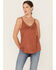 Image #1 - Shyanne Women's Faux Suede Latter Trim Cami, Brown, hi-res