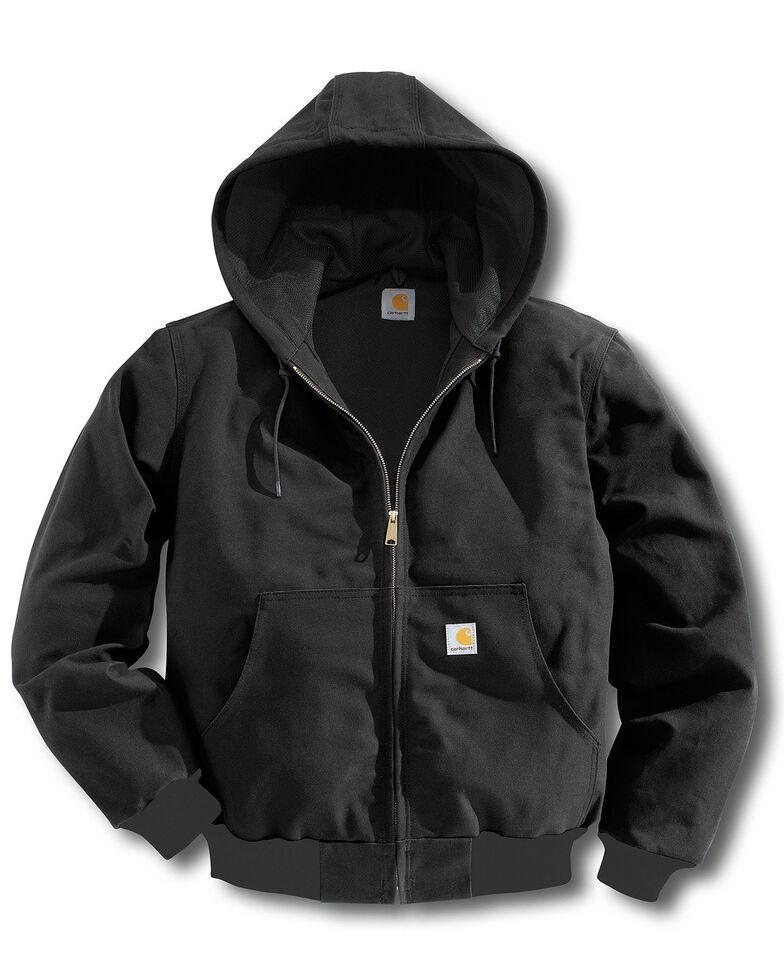 Carhartt Thermal Lined Canvas Hooded Jacket, Black, hi-res