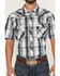 Image #3 - Cowboy Hardware Men's Plaid Print Short Sleeve Snap Western Shirt, White, hi-res