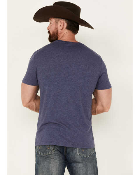 Image #4 - Wrangler Men's Boot Barn Exclusive Bull Skull American Short Sleeve Graphic T-Shirt, Blue, hi-res