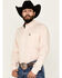 Image #2 - Cinch Men's Striped Long Sleeve Button-Down Western Shirt, Peach, hi-res