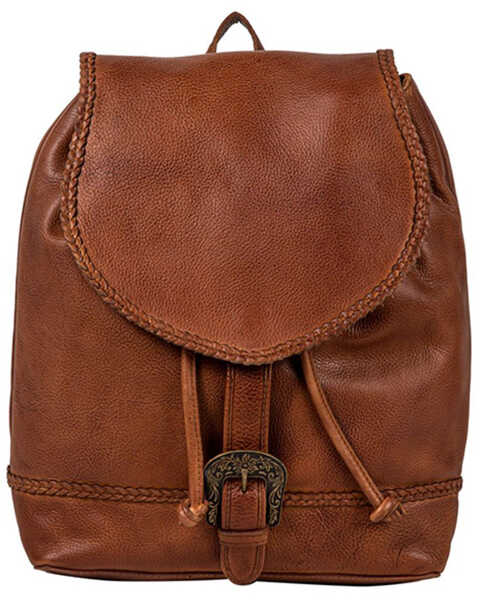 Myra Bag Women's Lobeth Leather Hairon Backpack , Brown, hi-res