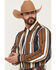 Image #2 - Wrangler Men's Vintage Brushpopper Striped Print Long Sleeve Snap Western Shirt, Brown, hi-res