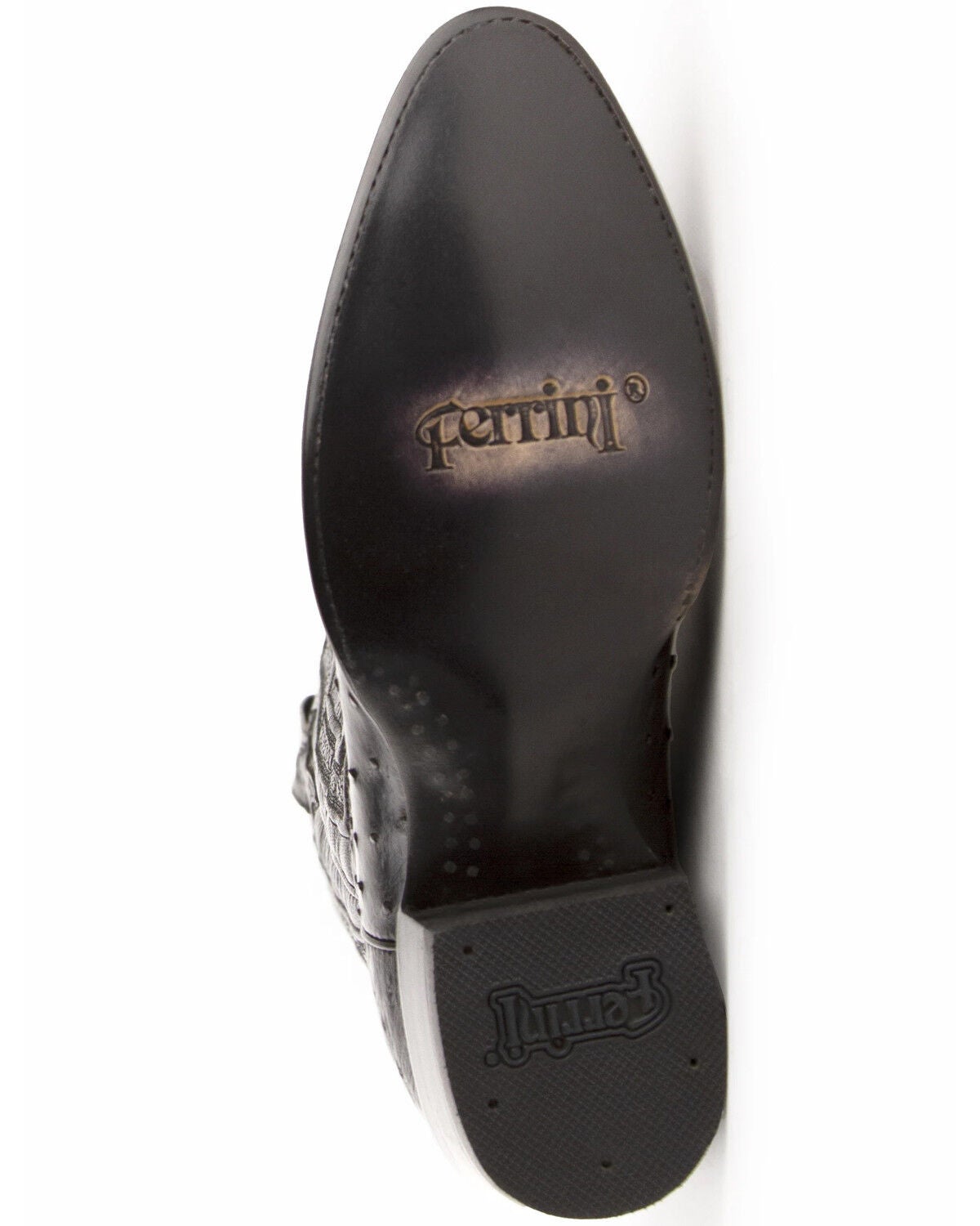 Image #6 - Ferrini Men's Black Colt Western Boots - Round Toe, , hi-res