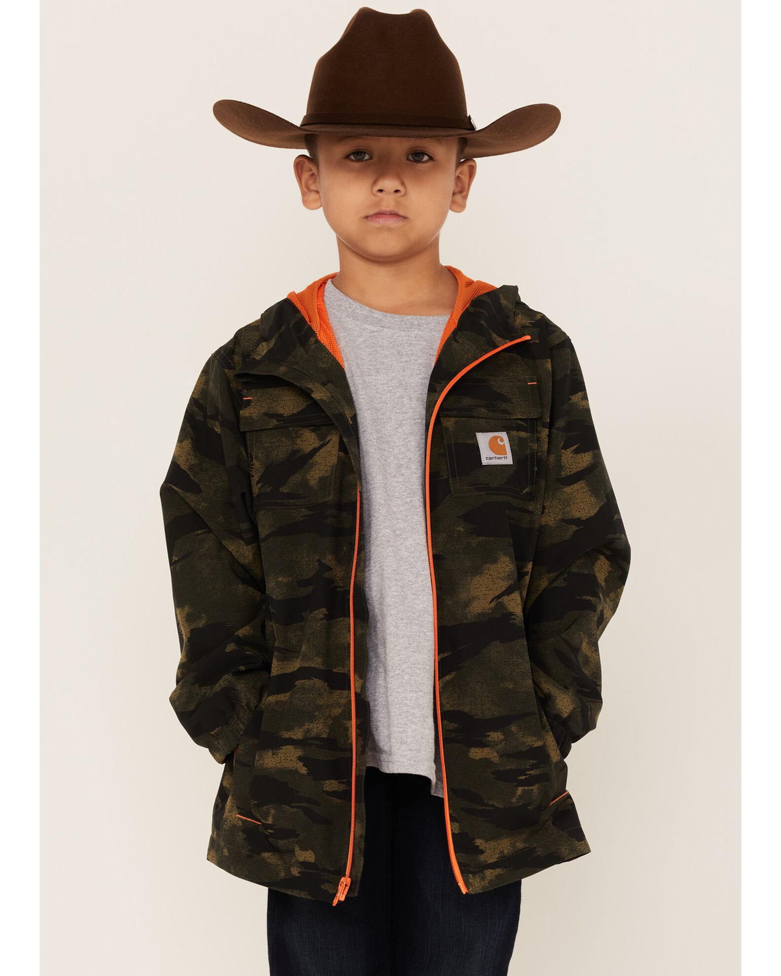 Carhartt camo hooded jacket top