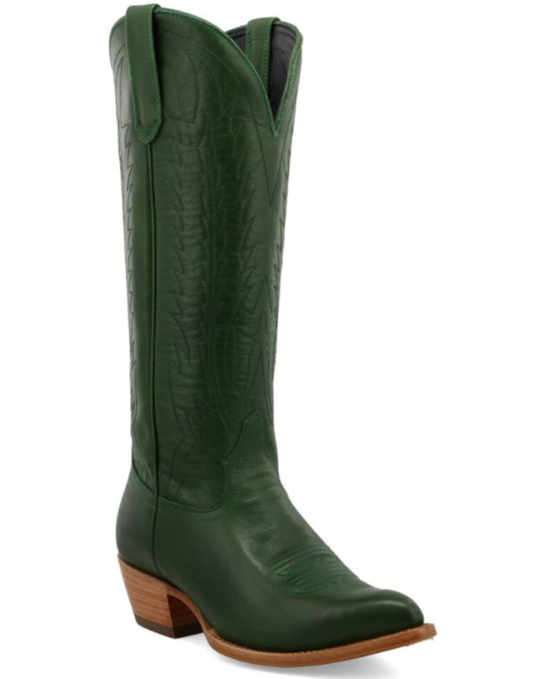 Black Star Women's Eden Tall Western Boots - Pointed Toe, Green, hi-res