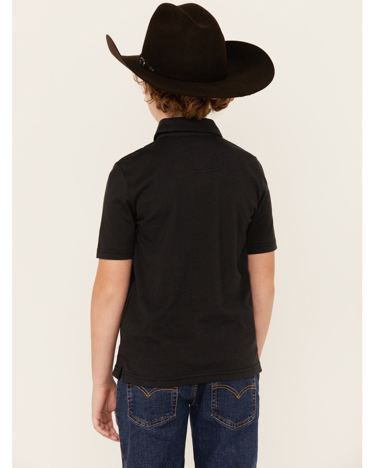 Image #4 - Rock & Roll Denim Boys' Short Sleeve Polo Shirt, Black, hi-res