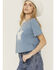 Image #2 - Rock & Roll Denim Women's Studded Star Short Sleeve Graphic Tee, Blue, hi-res
