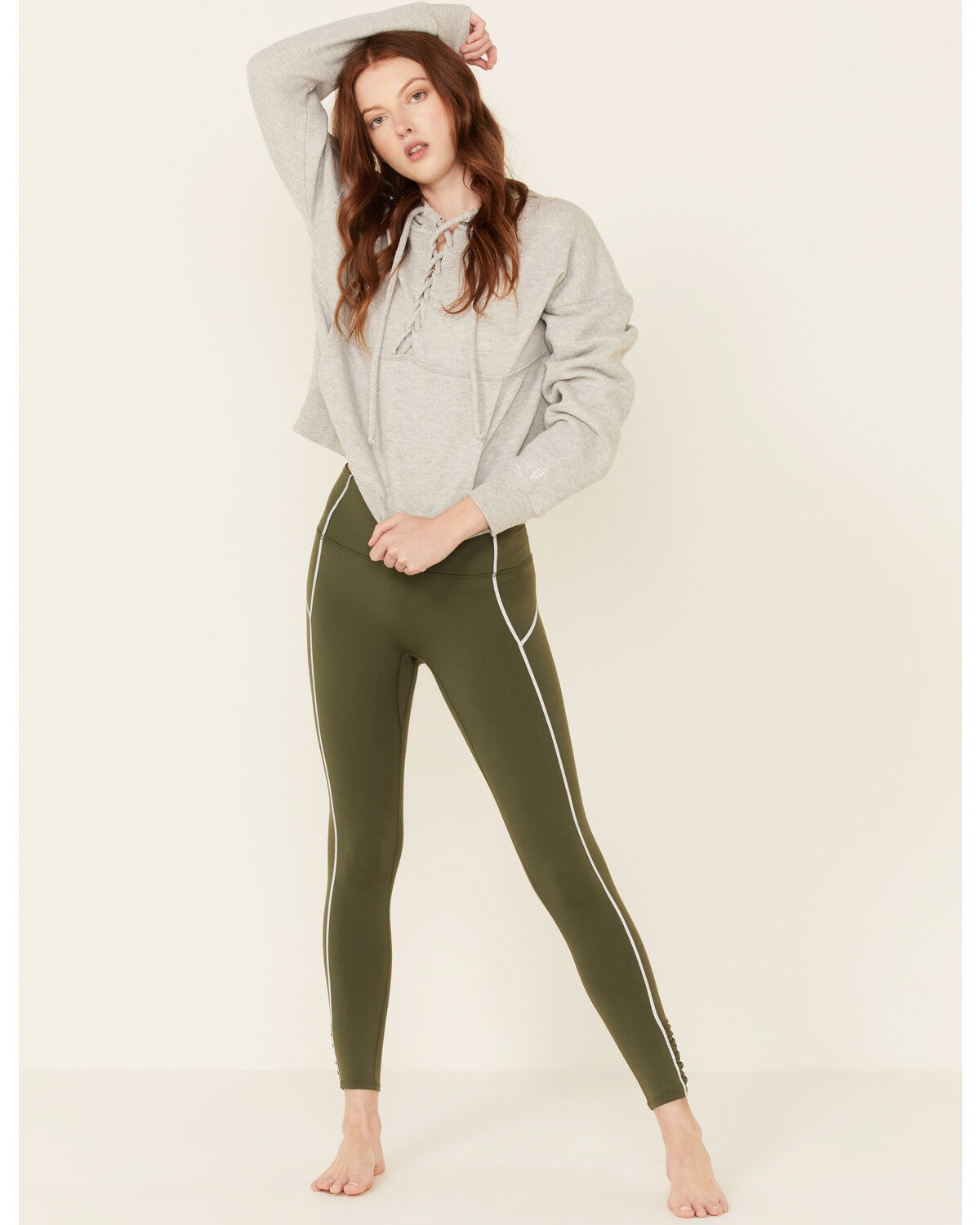 Image #1 - Free People Women's You're A Peach Leggings, Hunter Green, hi-res