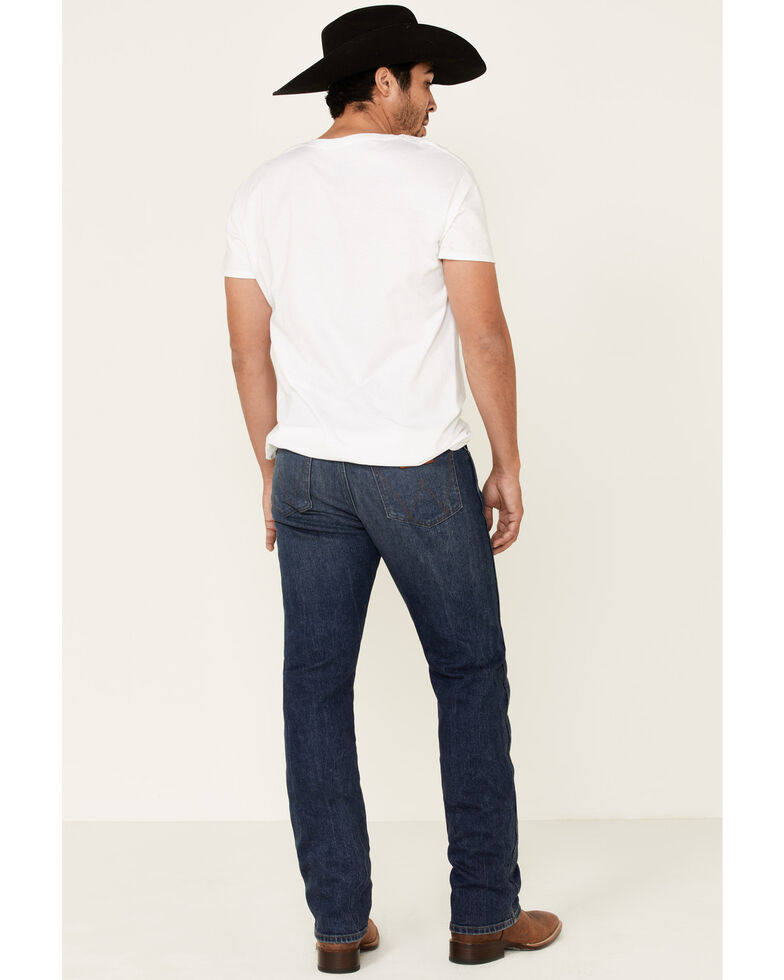 Wrangler Retro Premium Men's Republic Dark Stretch Slim Bootcut Jeans , Blue, hi-res