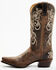Image #3 - Shyanne Women's Lasy Floral Embroidered Western Boots - Snip Toe, Brown, hi-res
