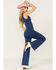 Image #1 - Flying Tomato Women's Crossback Denim Jumpsuit , Blue, hi-res