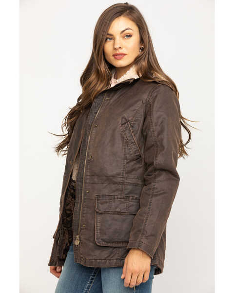 Image #1 - Outback Trading Co. Women's Woodbury Canyonland Jacket with Sherpa Hood, Brown, hi-res