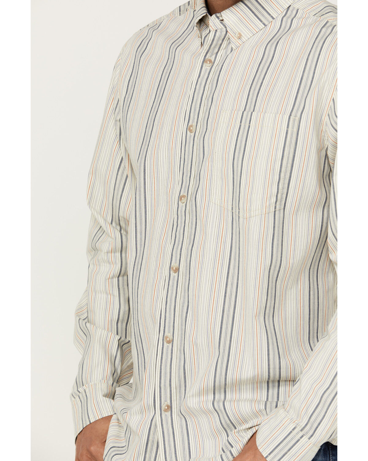 Image #3 - Cody James Men's Sunrise Stripe Long Sleeve Button-Down Stretch Western Shirt, Ivory, hi-res