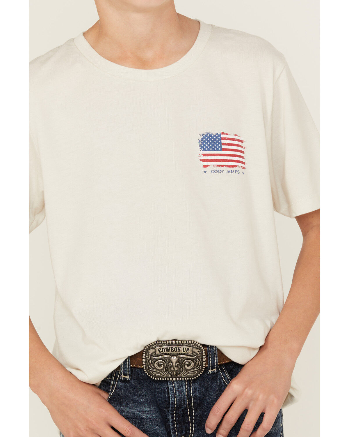 Image #3 - Cody James Boys' Justice For All Short Sleeve Graphic T-Shirt, Silver, hi-res