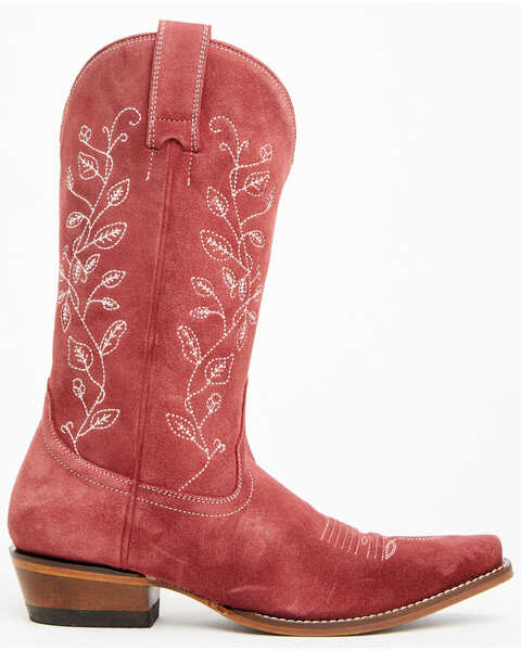 Image #2 - Shyanne Women's Bambi Suede Western Boots - Snip Toe , Red, hi-res