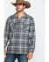 Image #4 - Pendleton Men's Gray Board Oxford Plaid Long Sleeve Western Shirt, Grey, hi-res