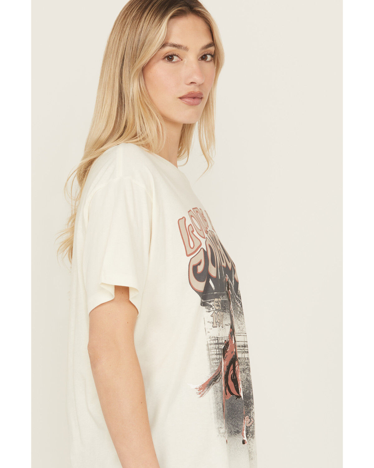 Image #2 - Wrangler Women's Long Live Short Sleeve Graphic Tee, White, hi-res