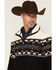 Image #2 - Panhandle Slim Men's Southwestern Border Print Berber 1/4 Zip Pullover, Black, hi-res