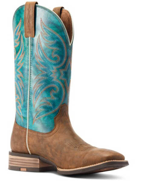 Image #1 - Ariat Men's Ricochet Western Performance  Boots - Broad Square Toe, Brown, hi-res