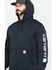 Carhartt Men's Loose Fit Midweight Logo Sleeve Graphic Hooded Sweatshirt, Black, hi-res