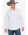 Rock & Roll Denim Men's Triangle Geo Print Long Sleeve Western Shirt , Grey, hi-res